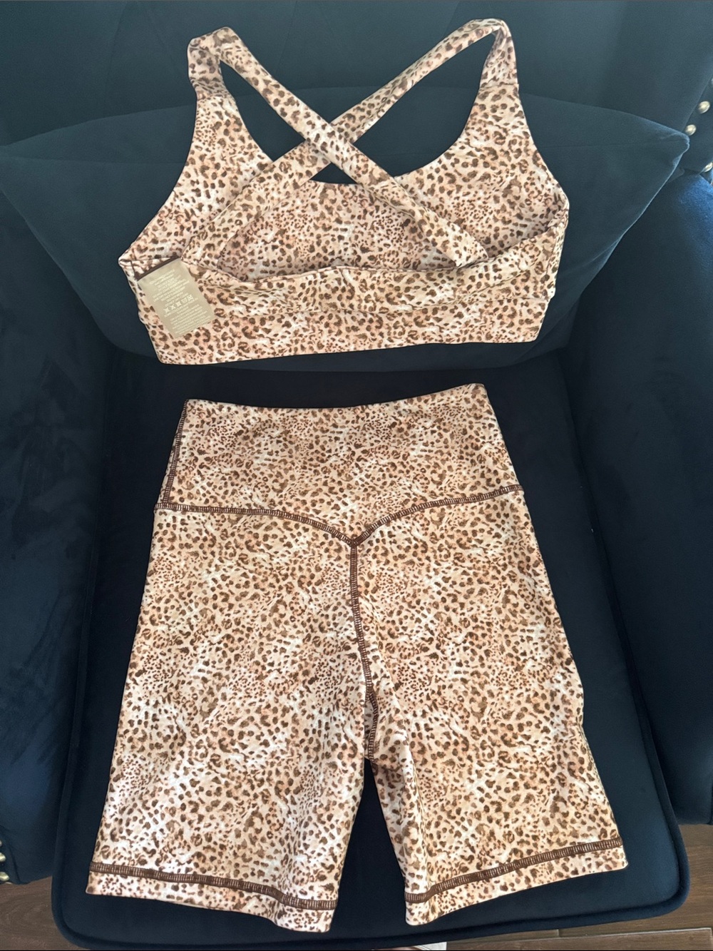Kulani Kinis Leopard Print Active Set - Sports Bra & High-Waist Shorts - Picture 4 of 4